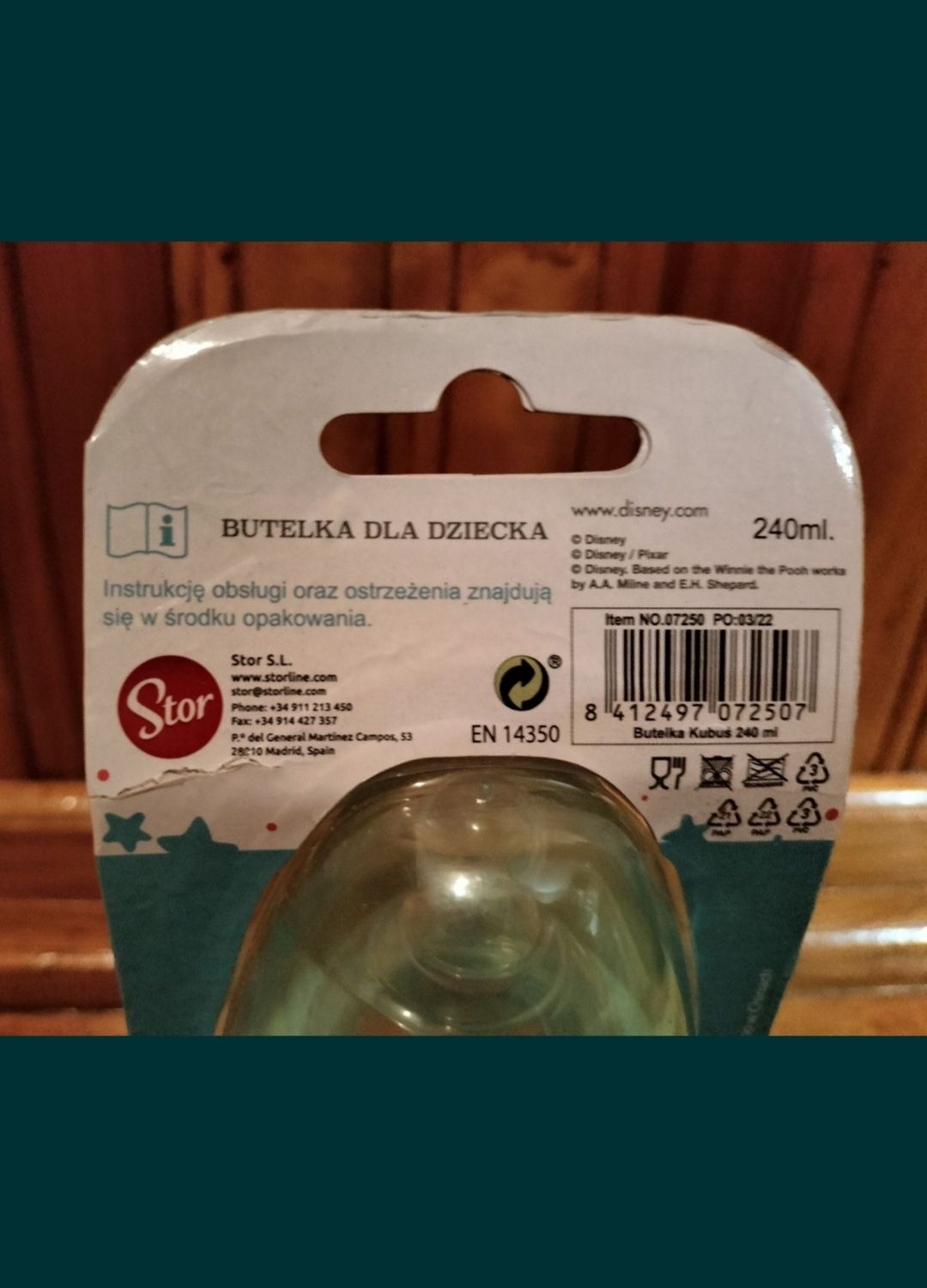 Butelka ze smoczkiem KUBUŚ PUCHATEK DISNEY BABY 10 m+ 240ml