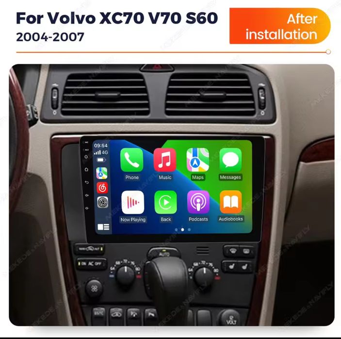 Rádio Android Volvo 2000-09 Xc70 V70 S60 CARPLAY GPS WIFI 2/32GB BT