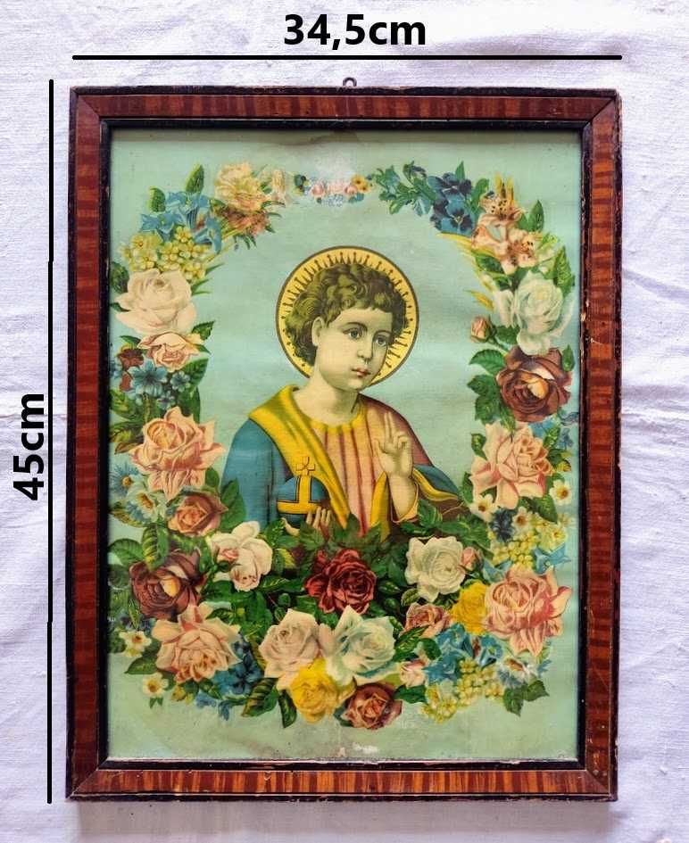 Quadro antigo com imagem do Menino Jesus