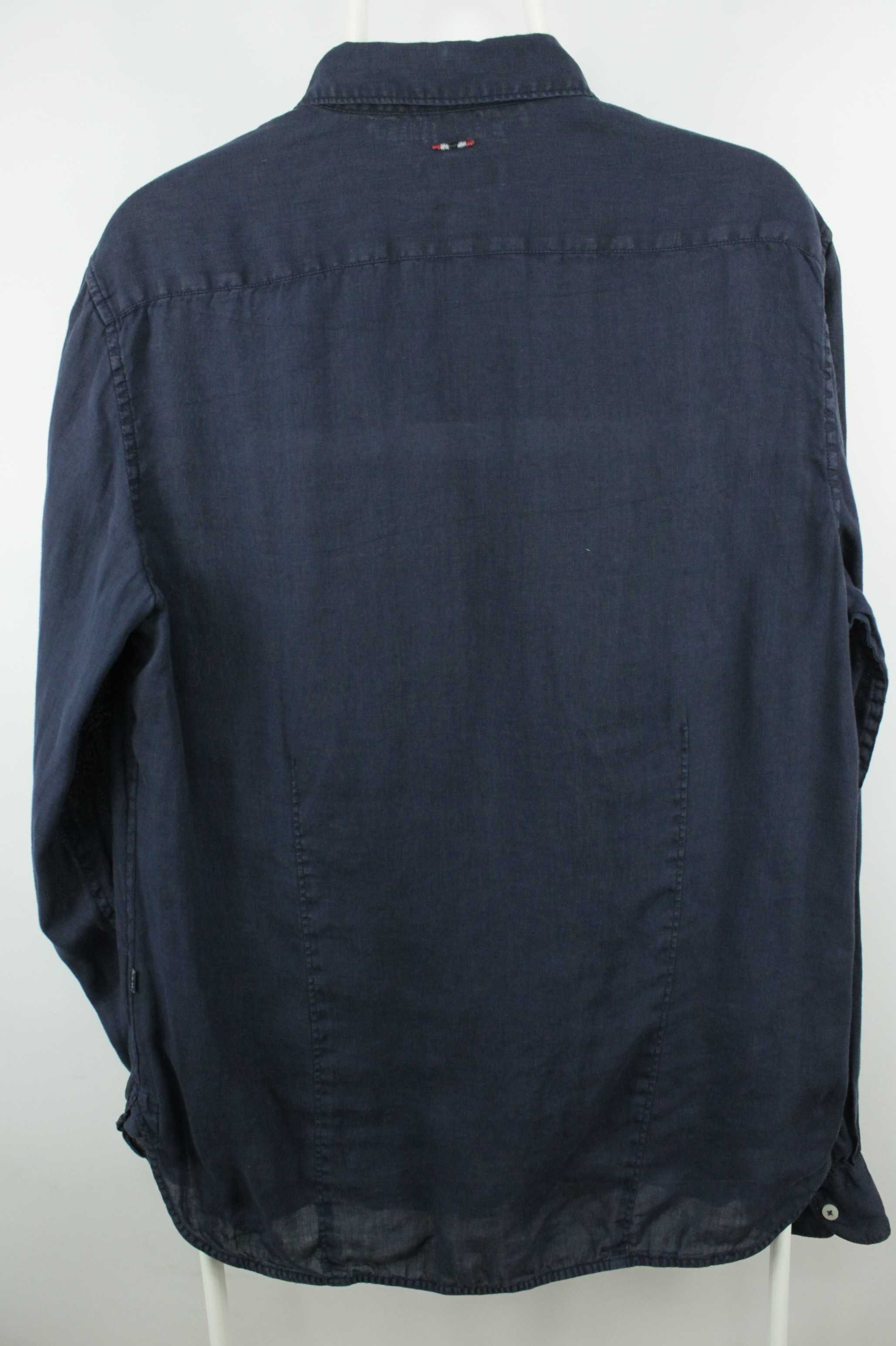 Брендова Лляна сорочка рубашка Napapijri Slim Fit Італія Оригінал Л-ХЛ