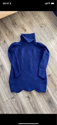 Niebieski sweter golf lambwool