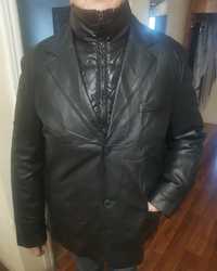 Большая мужская куртка из натуральной кожи. 58 размер