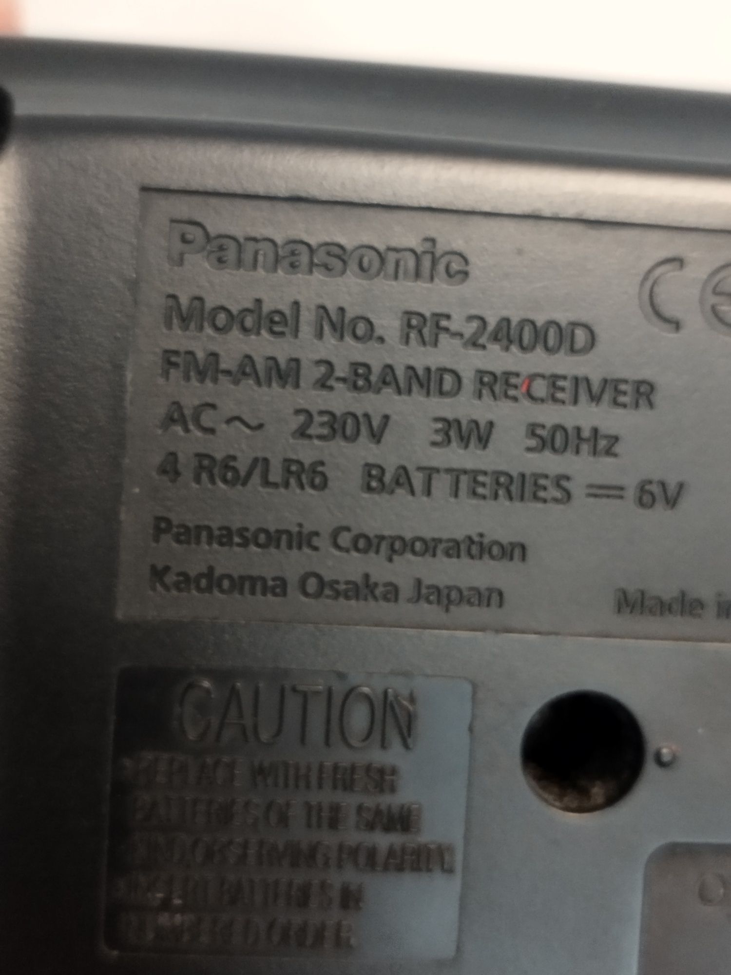 Uszkodzone Radio Panasonic