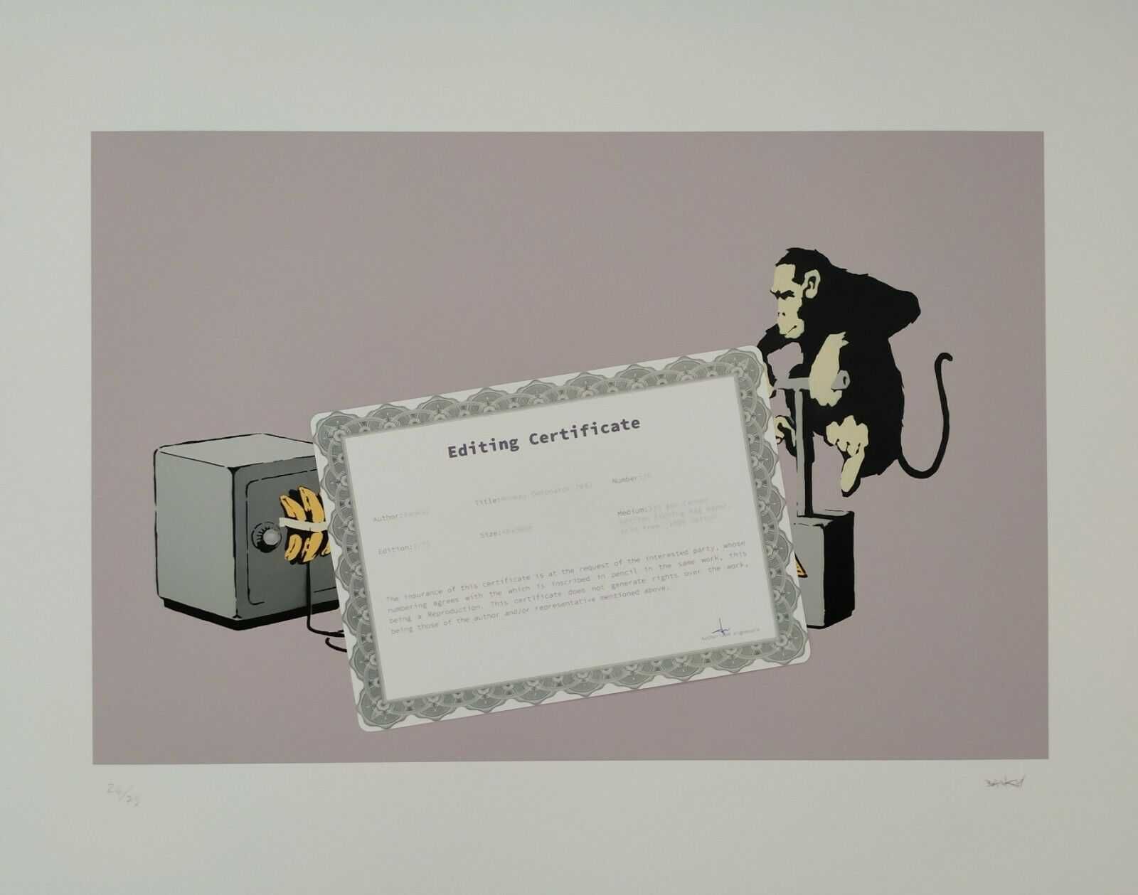 Banksy reprodukcja grafika " Detonator" certyfikat