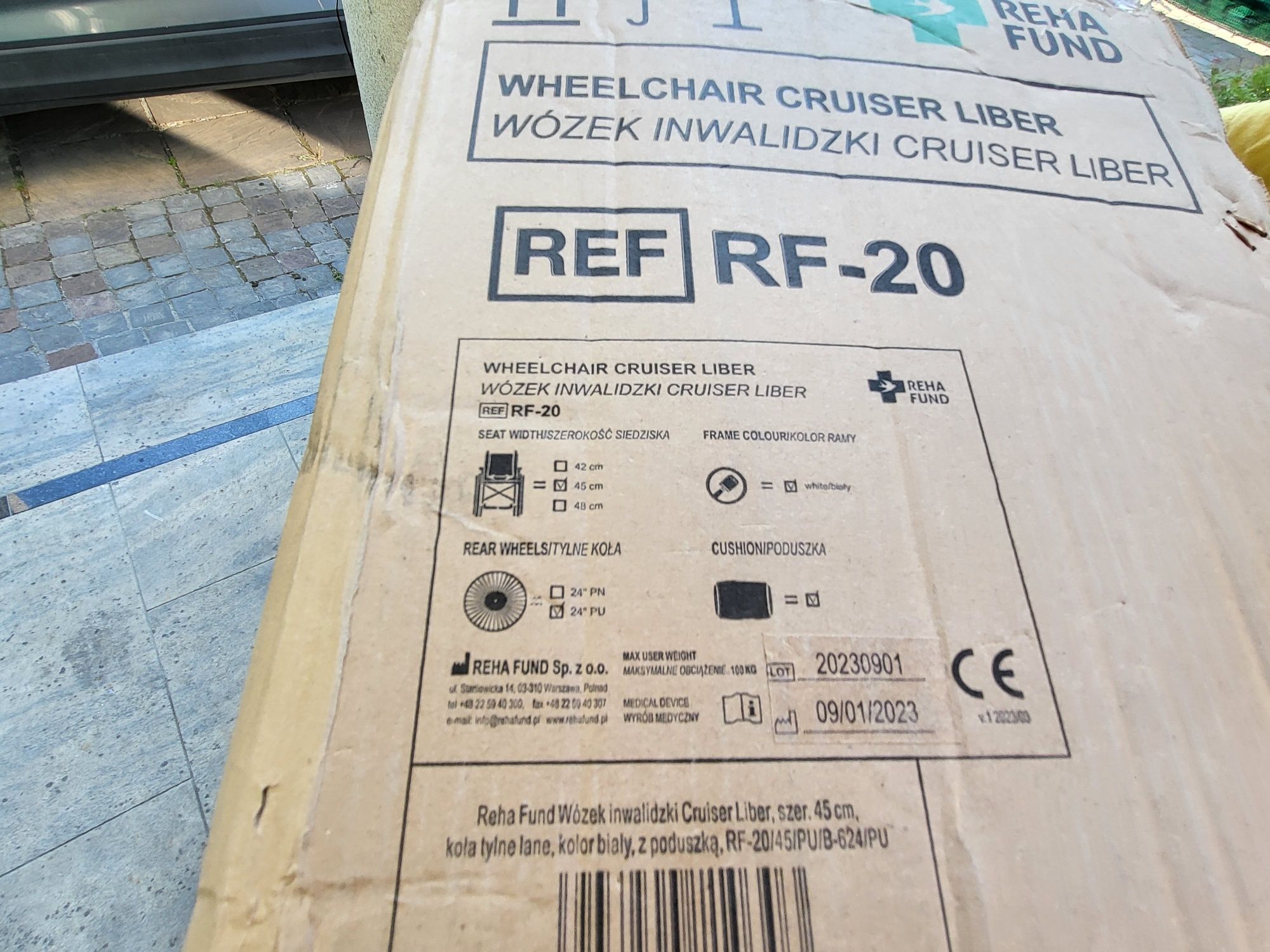 Wózek inwalidzki szer 45 cm