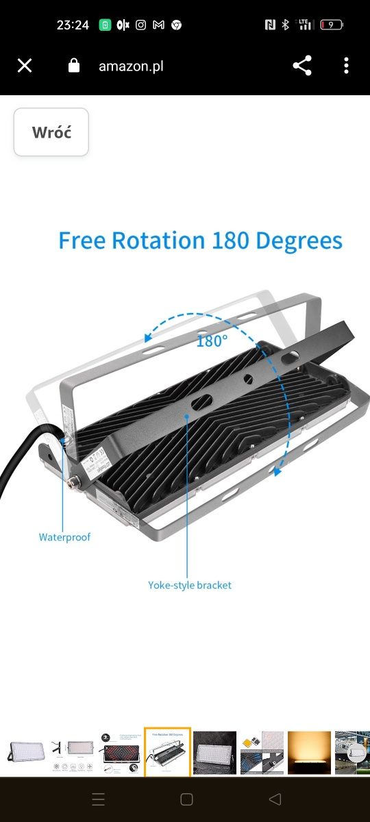 100W Flood Light 8000lm Kinkiet Zewnętrzny Oświetlenie Krajobrazu Refl