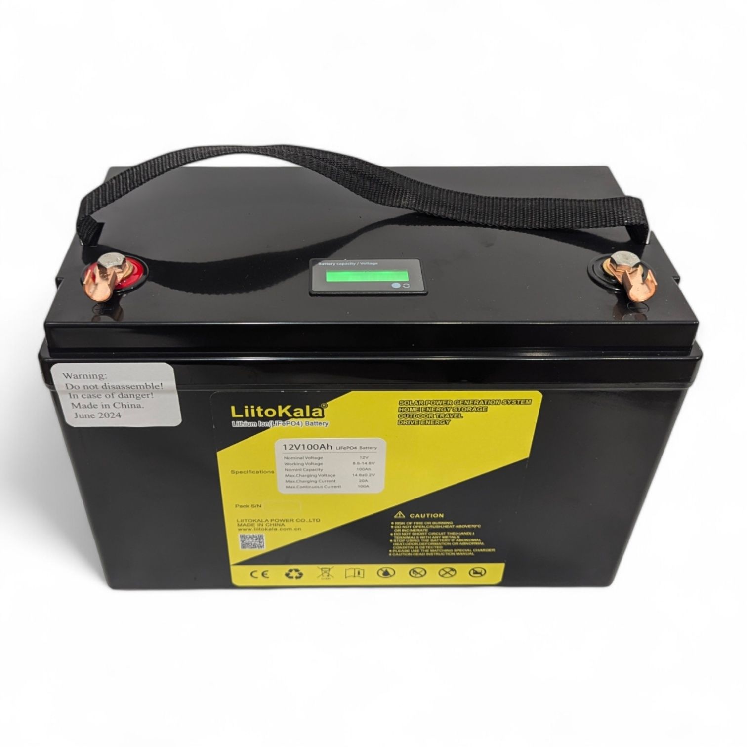 Акумулятор Liitokala LiFePO4 12V 100Ah з LCD-дисплеєм