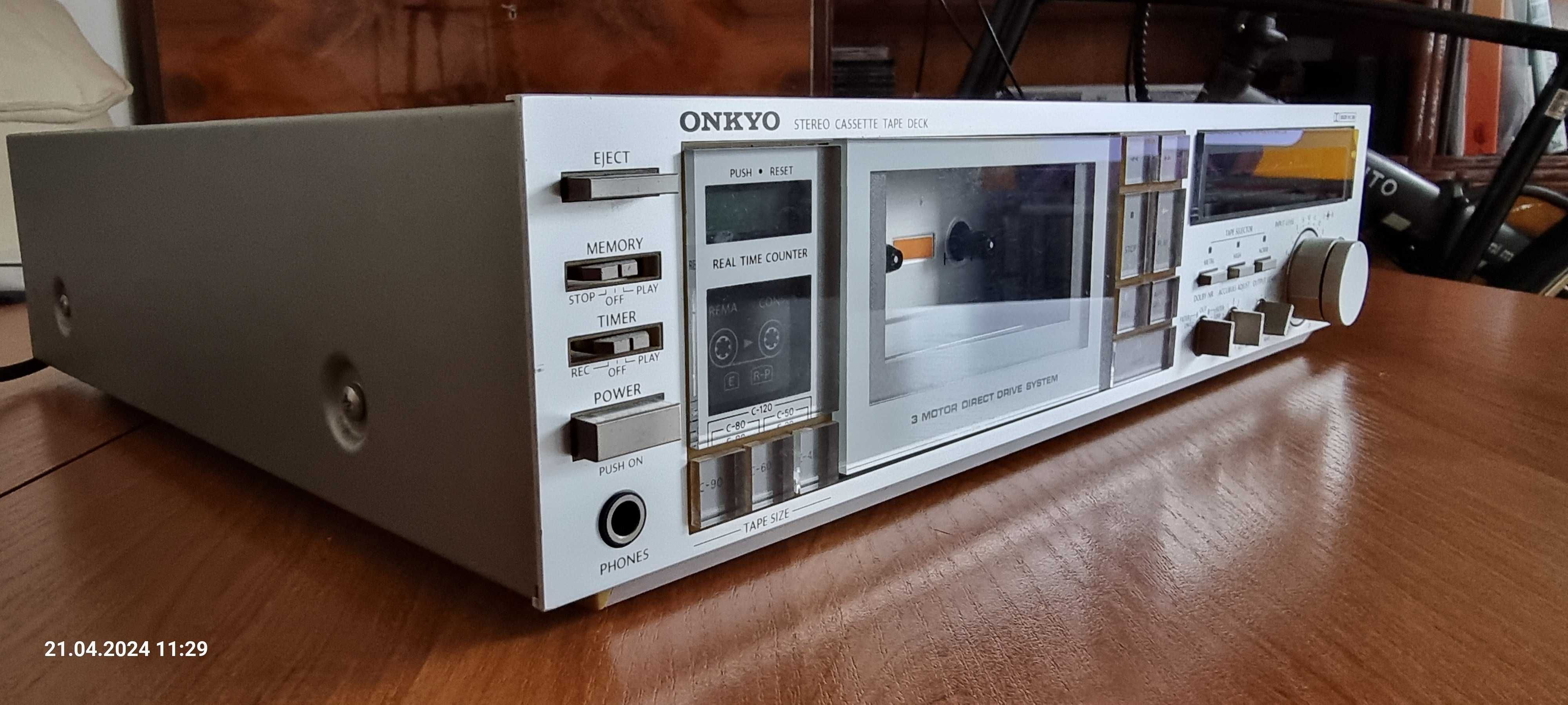 ONKYO TA 2055 3 silnikowy. Napęd Bez paskowy obud i Panel przed Metal