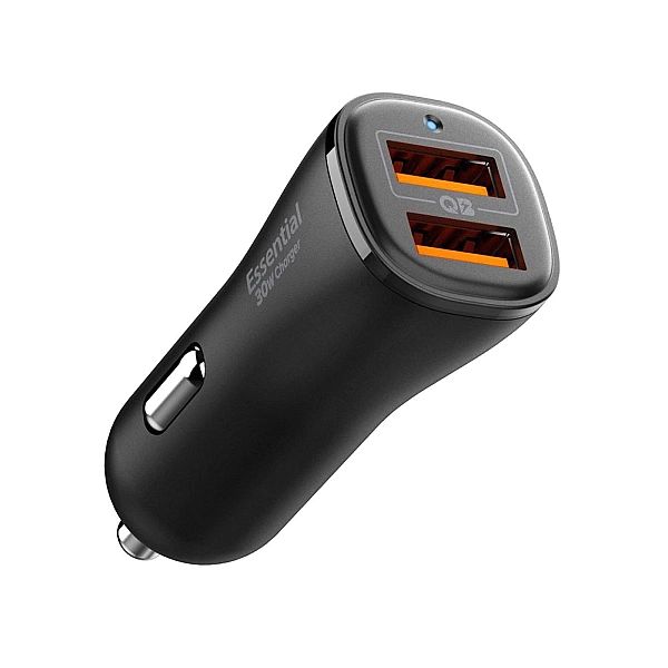Spigen Essential Ev302/2-Port Car Charger 30W Black