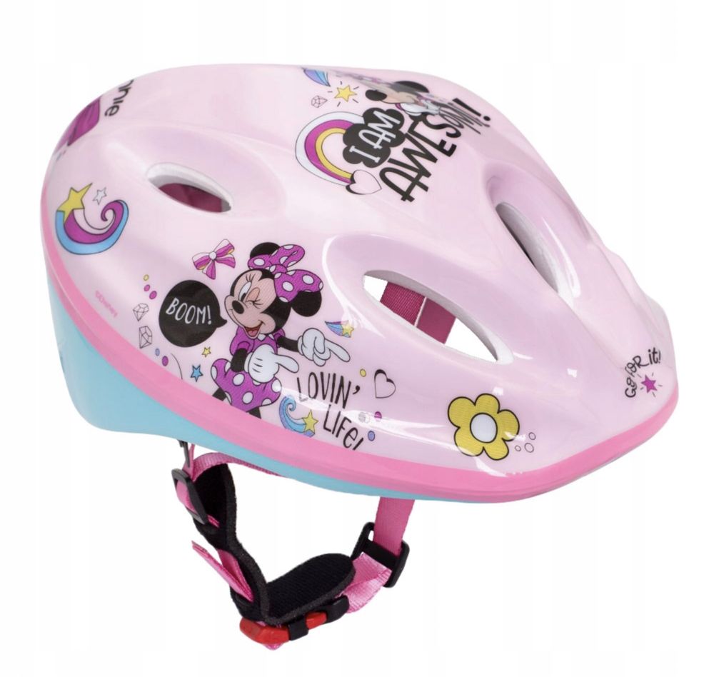 Kask  rowerowy  sportowy  różowy  kolana  Łokcie RÓŻOWE MINNIE