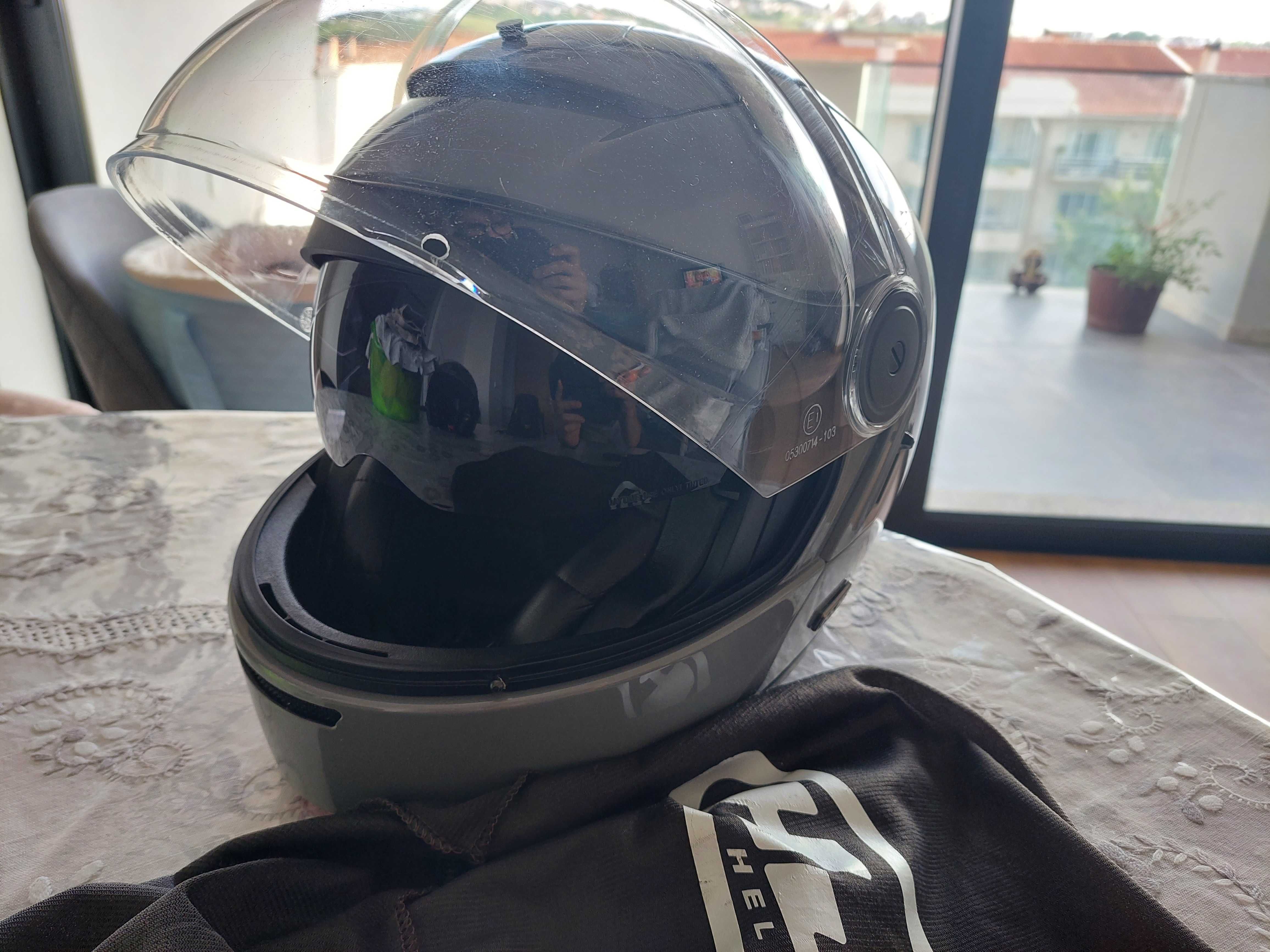 Capacete hjc v90 tam M, cinza como novo