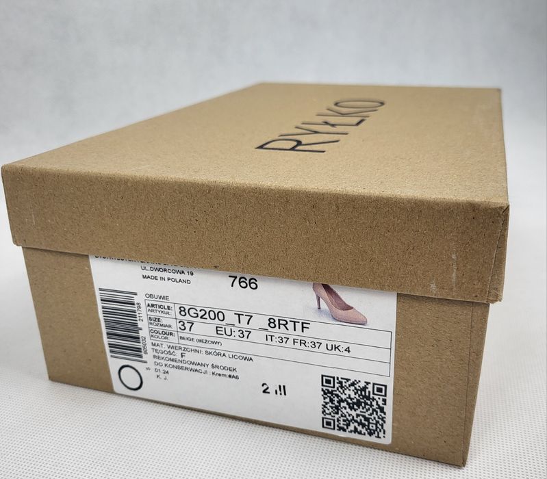 Beżowe czółenka na szpilce Ryłko Estima 37