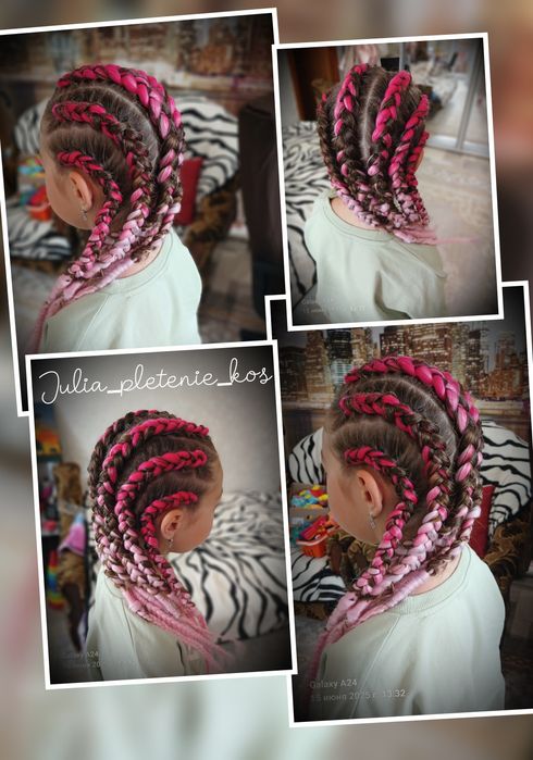 Канекалон, афрорезинки,афрохвосты,съемные 3д косы,светящийся канекалон