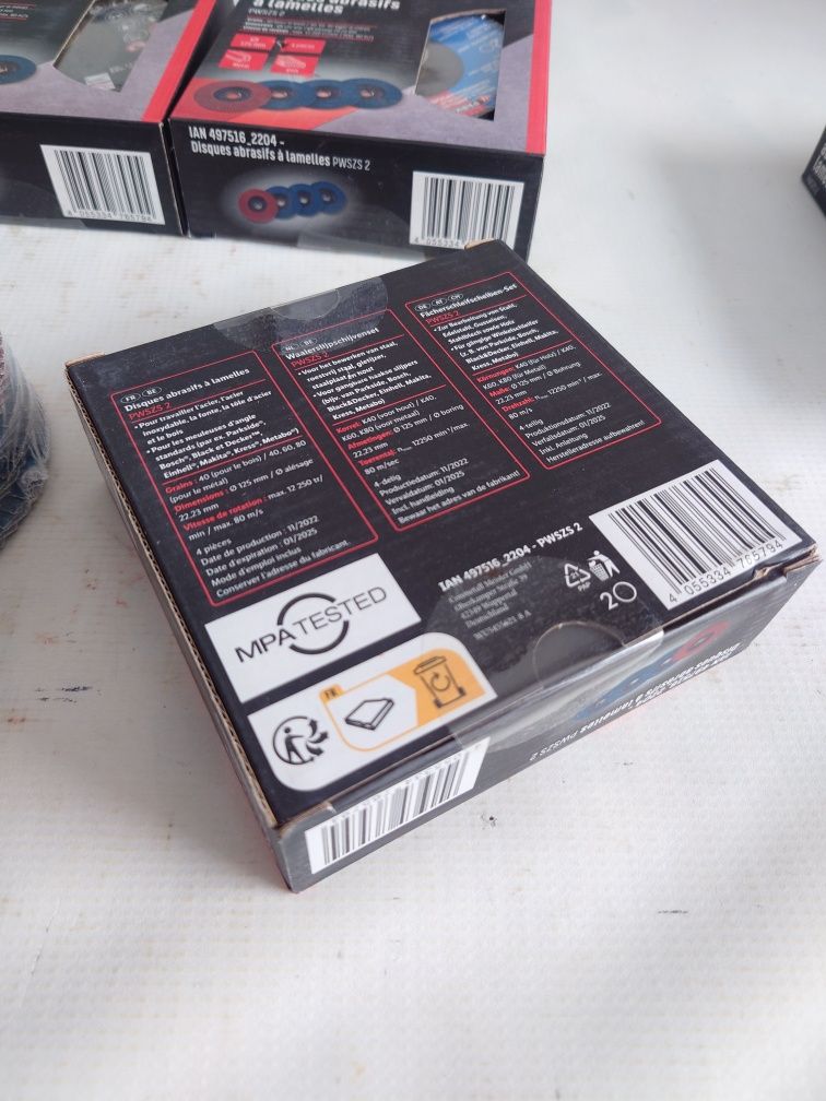 Tarcza listkowa do szlifowania Drewna Metalu 125mm 4 SZTUKI P40-P80