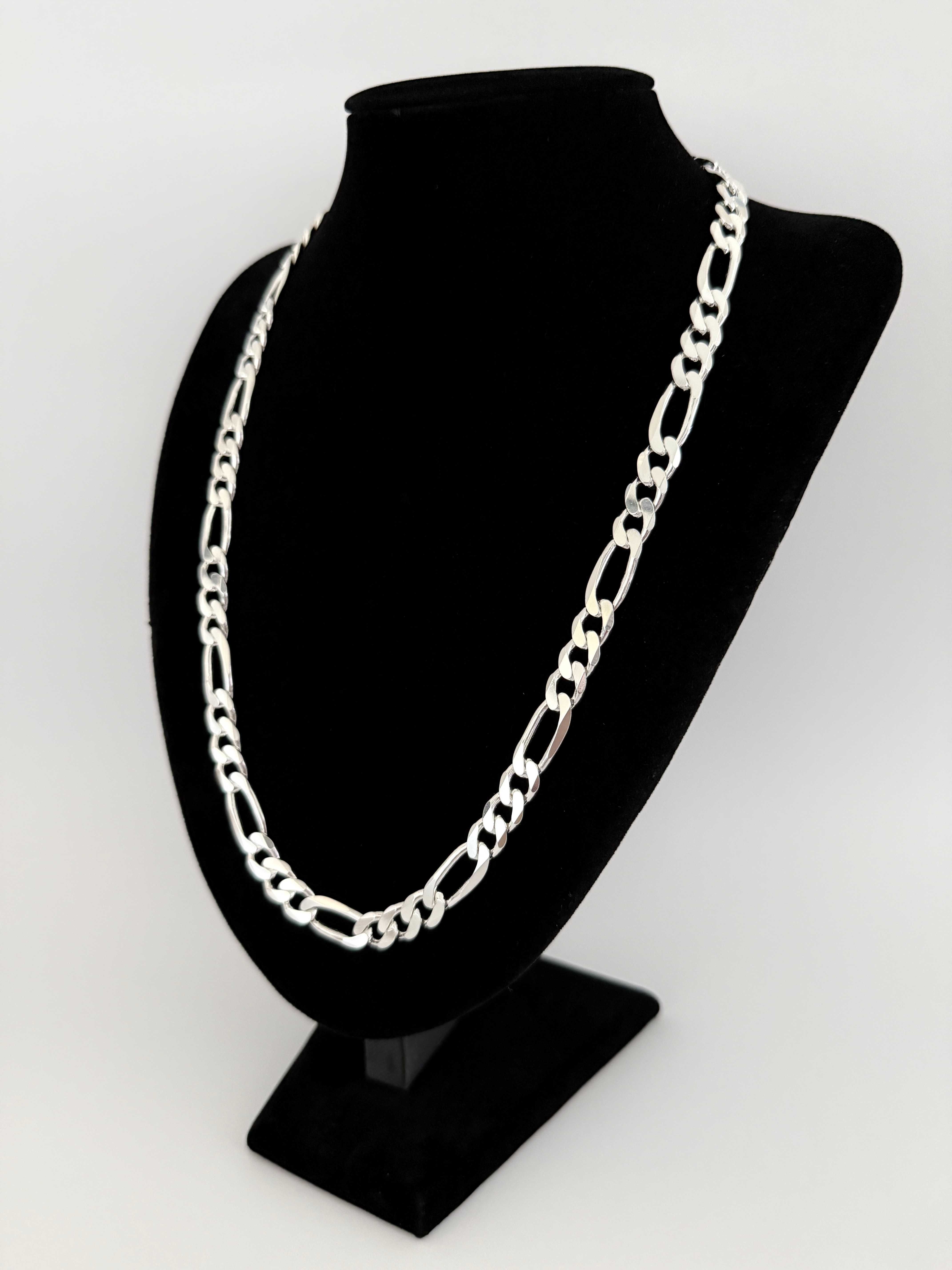 Srebrny Łańcuszek splot Figaro 61 CM 74 GRAM ! PR. 925 Okazja !