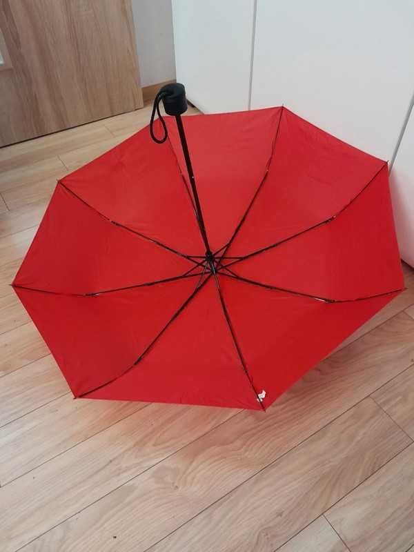 Nowy mini parasol półautomatyczny_Windproof_Umbrella_89 cm, czerwony