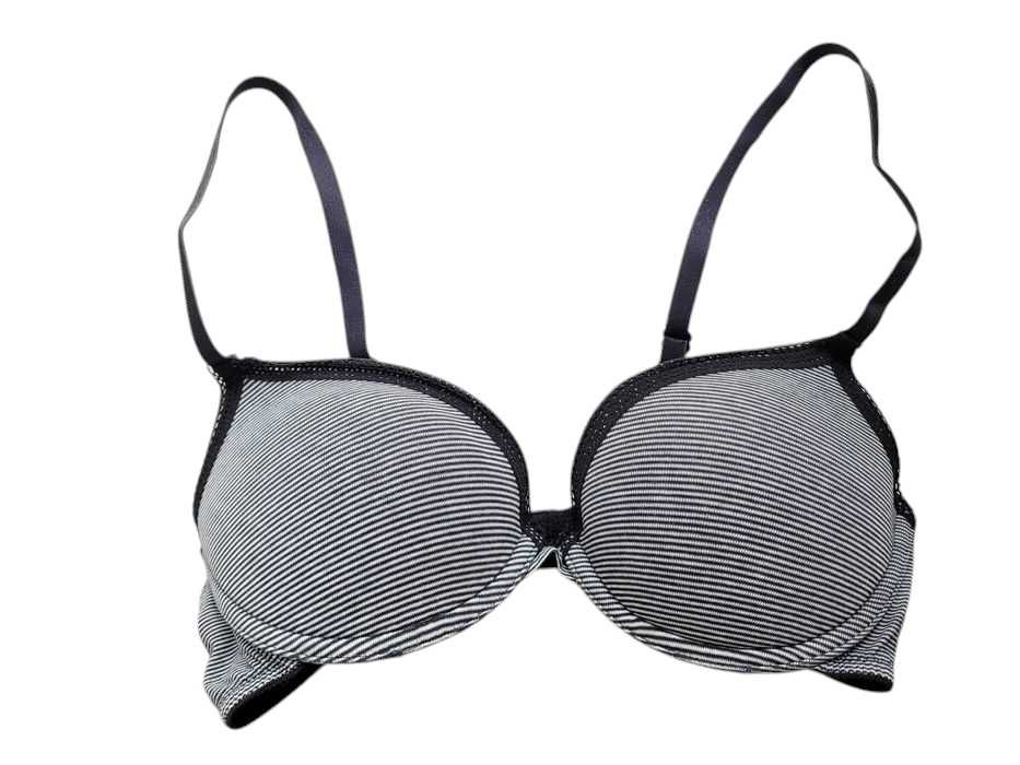 Stanik biustonosz push up 75B H&M wzór paski bielizna damska