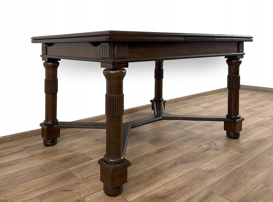 STÓŁ rozkładany ANTYK stuletni na 10 osób