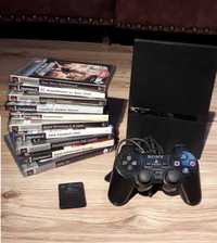 OKAZJA konsola Playstation 2  PS2 pad + karta + 11 ORYGINALNYCH GIER