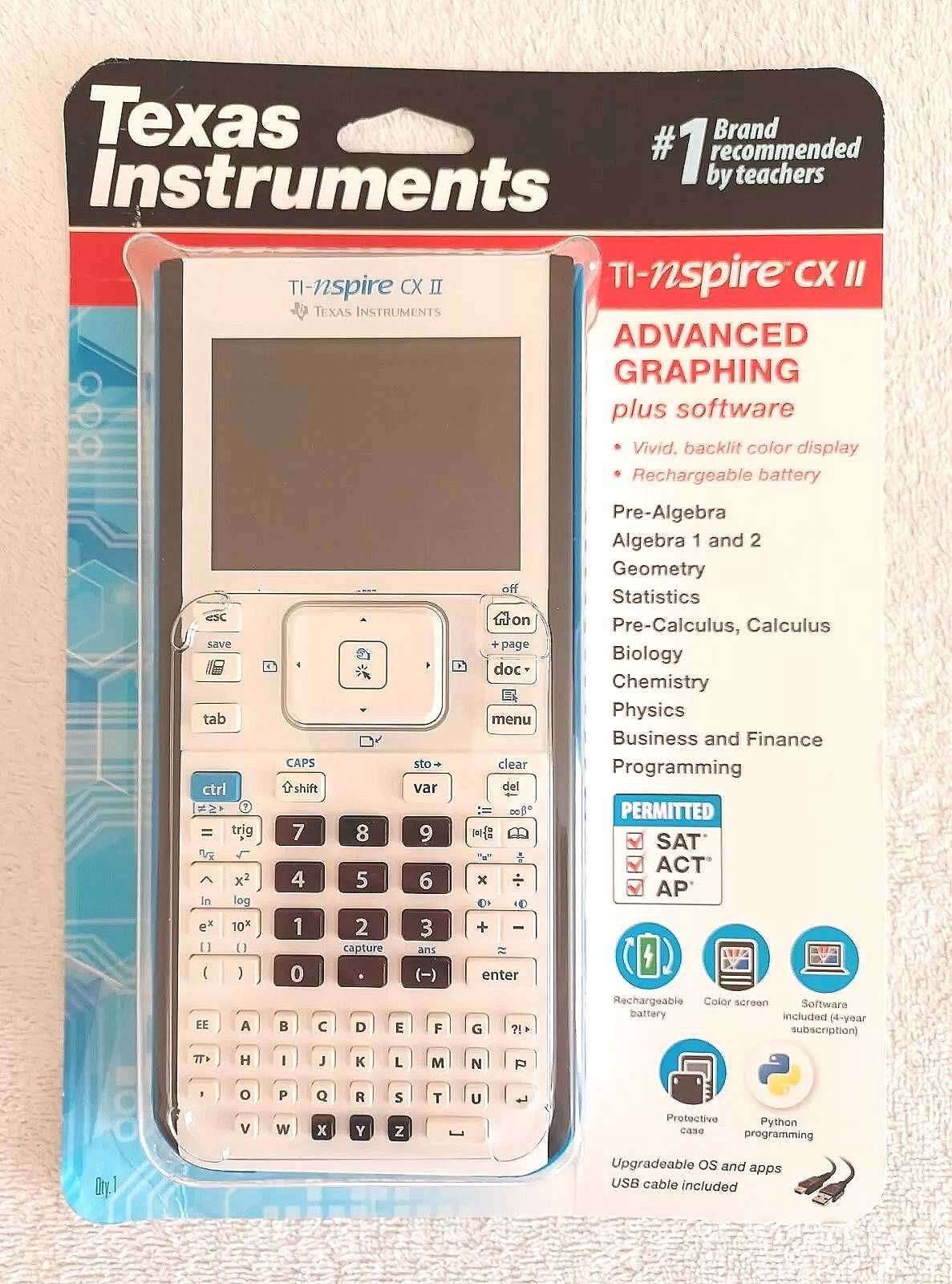 Графический калькулятор TI-Nspire CX II для экзаменов AT, ACT
