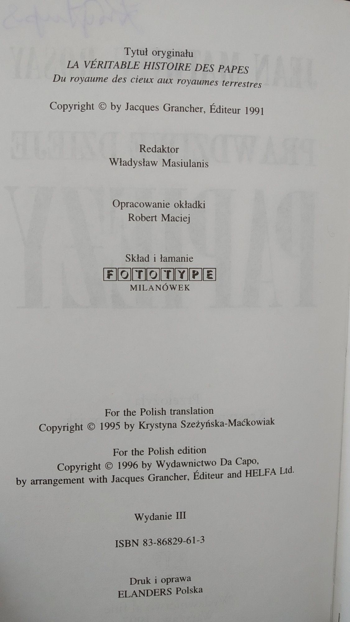 Jean Mathieu-Rosay, Prawdziwe dzieje papierzy