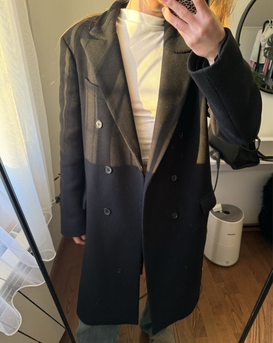 Чорне пальто zara xs manteco