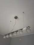 Nowoczesna lampa szkło + metal listwa