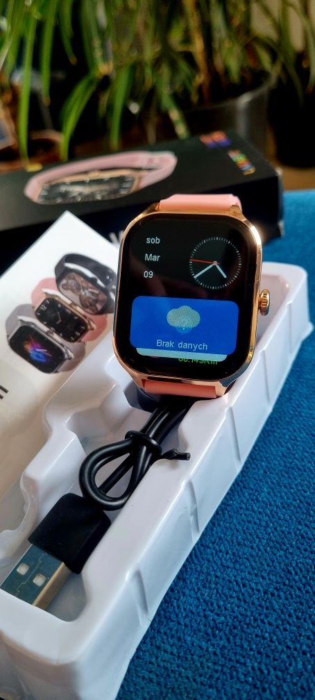 Smartwatch z dużym ekranem 2.01" – rozmowy, powiadomienia Nowy !