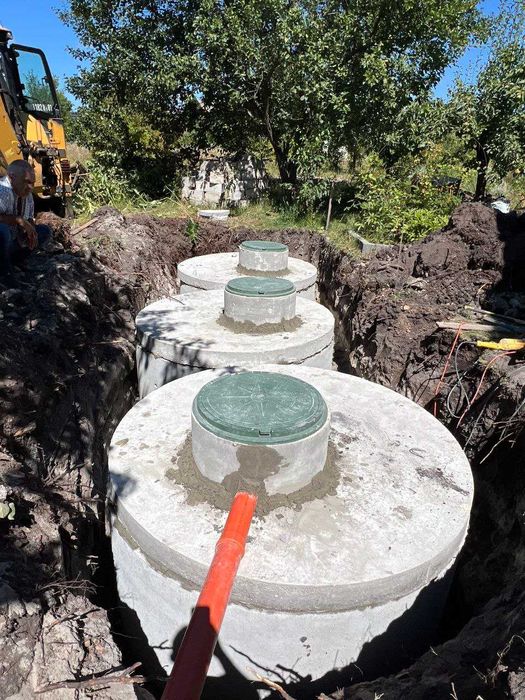 Дренаж НЕДОРОГО! Дренажные работы, траншеи, септик. Бетонные кольца