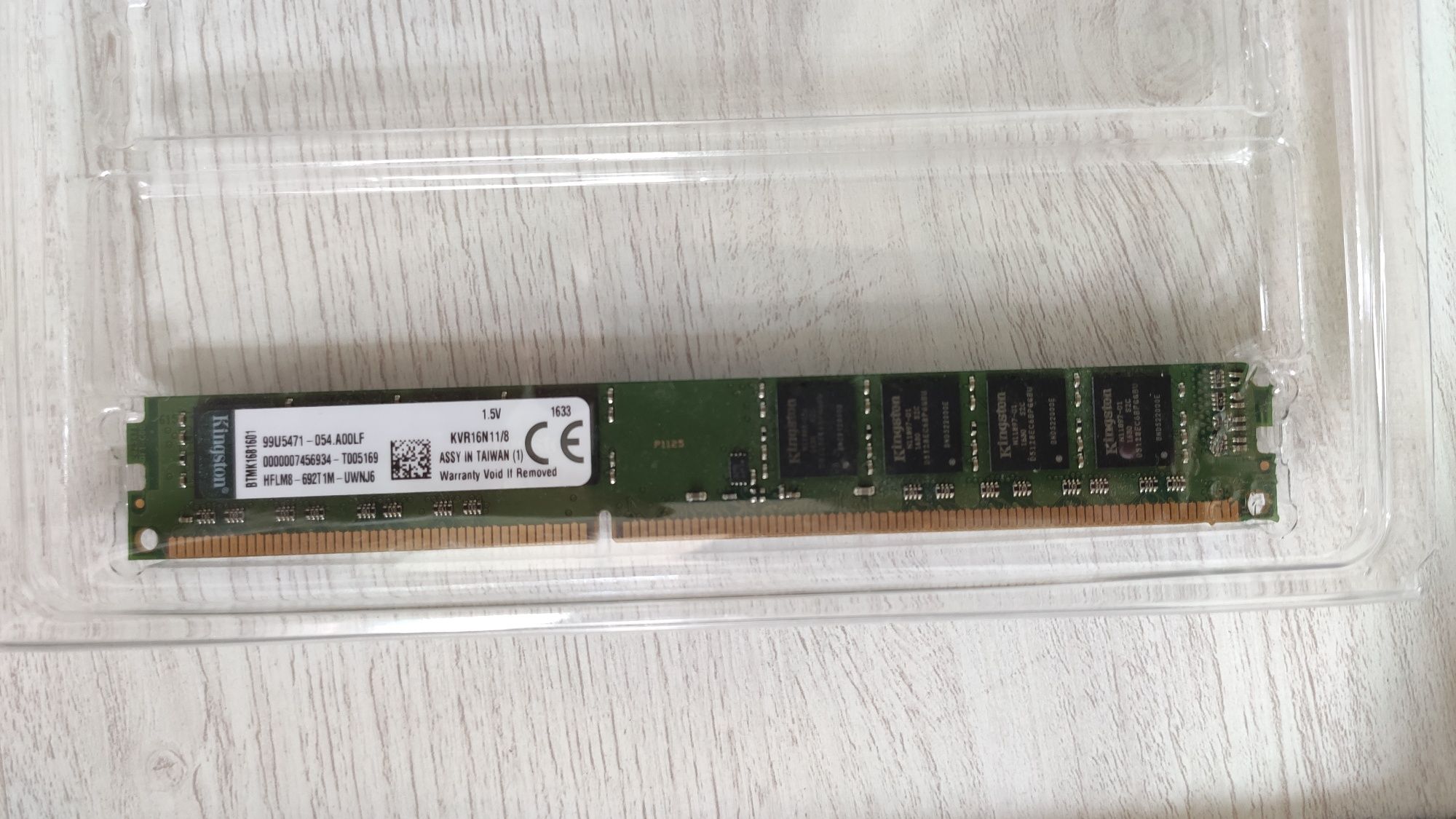 Оперативна пам'ять Kingston 8GB DDR3 1600MHz (KVR16N11/8)