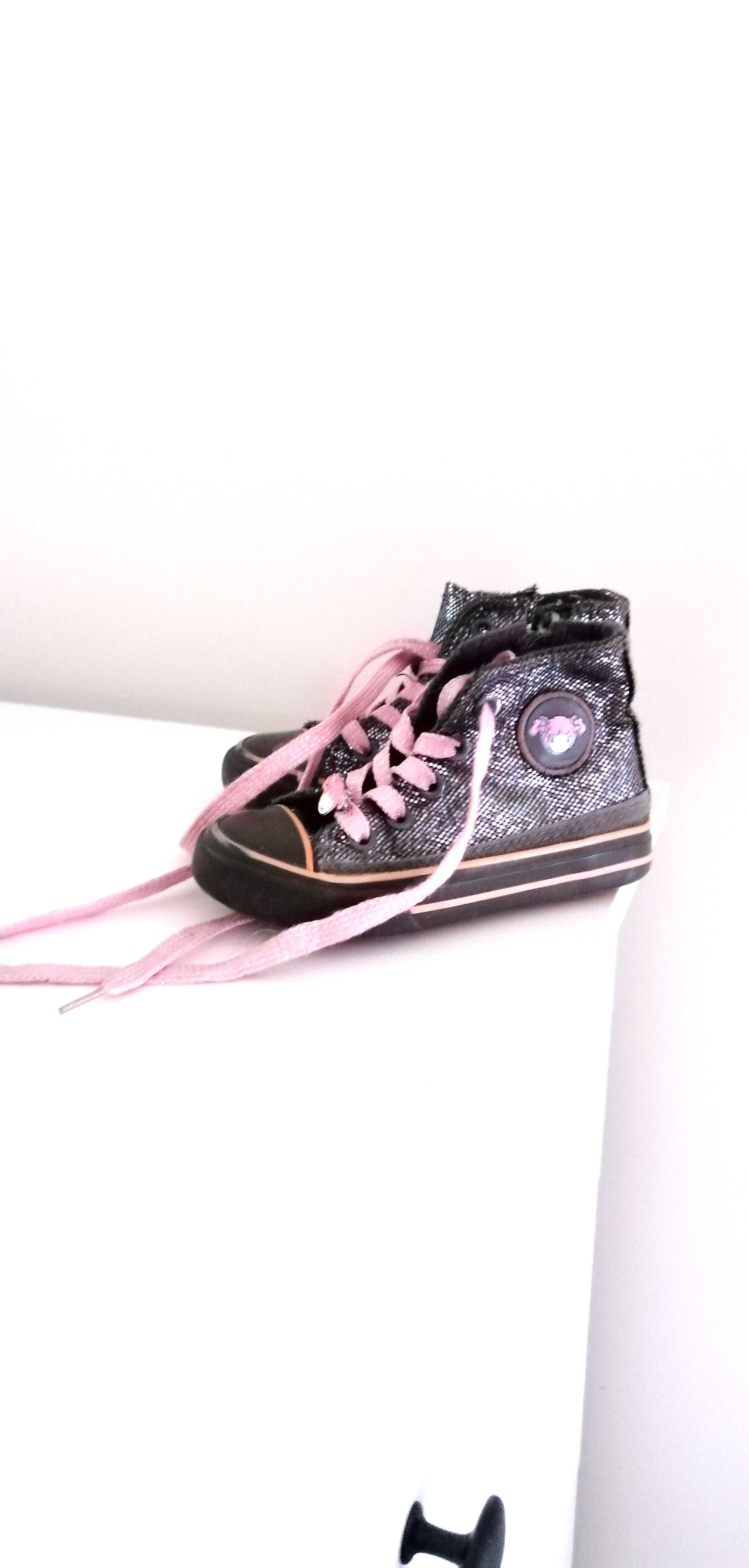 CCC ciemne czarne różowe dziewczęce dziecięce trampki buty 25 nelliblu