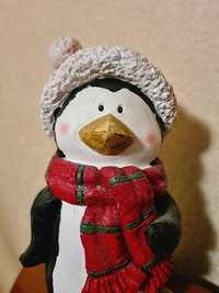 Керамічна фігура новорічний пінгвін / Статуэтка Новогодний пингвин