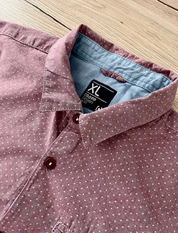 Koszula męska z długim rękawem w kropki wzorek na co dzień CROPP XL 54