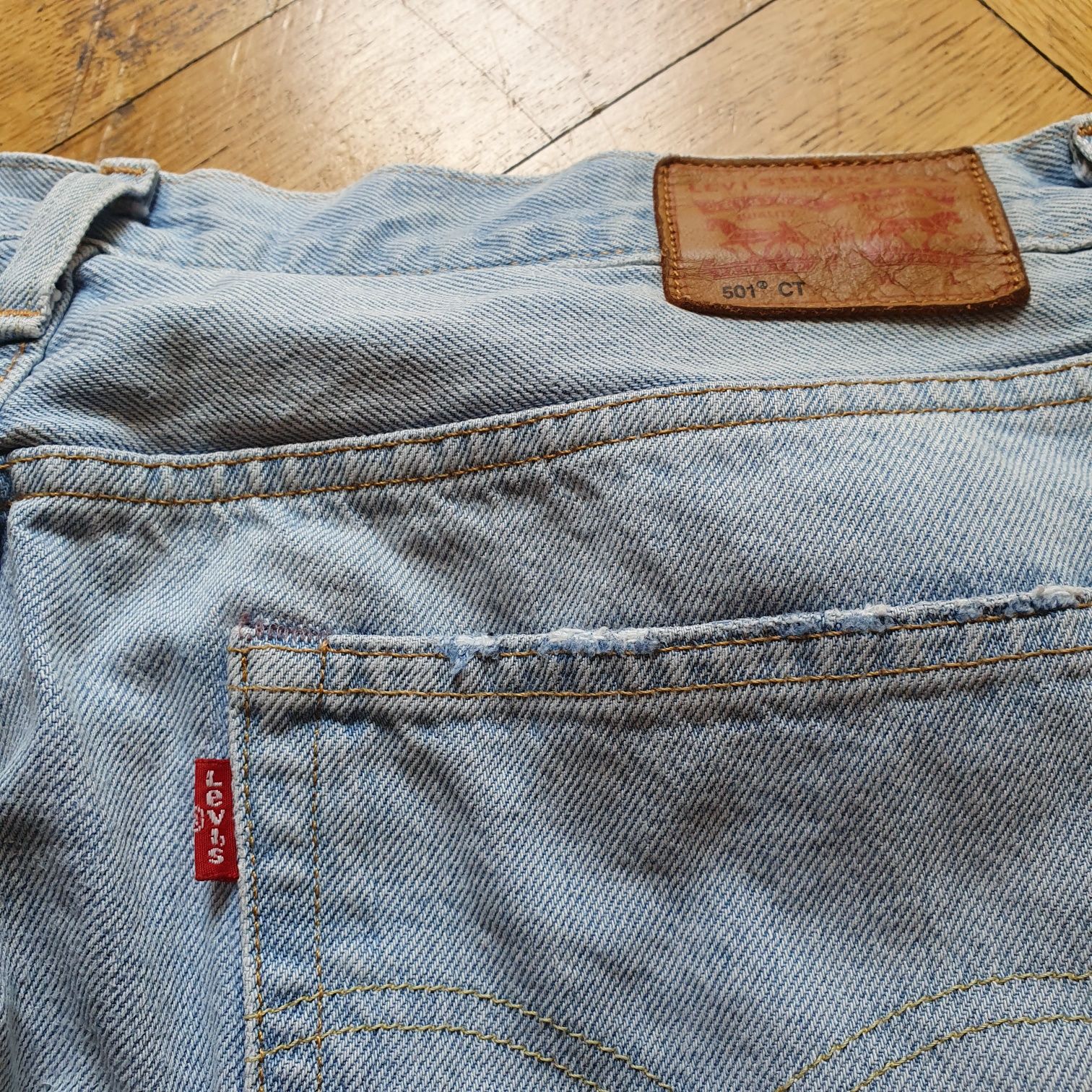 Levi's strauss  501 CT Jeansy jasne petite spodnie jeansowe rozdarcia