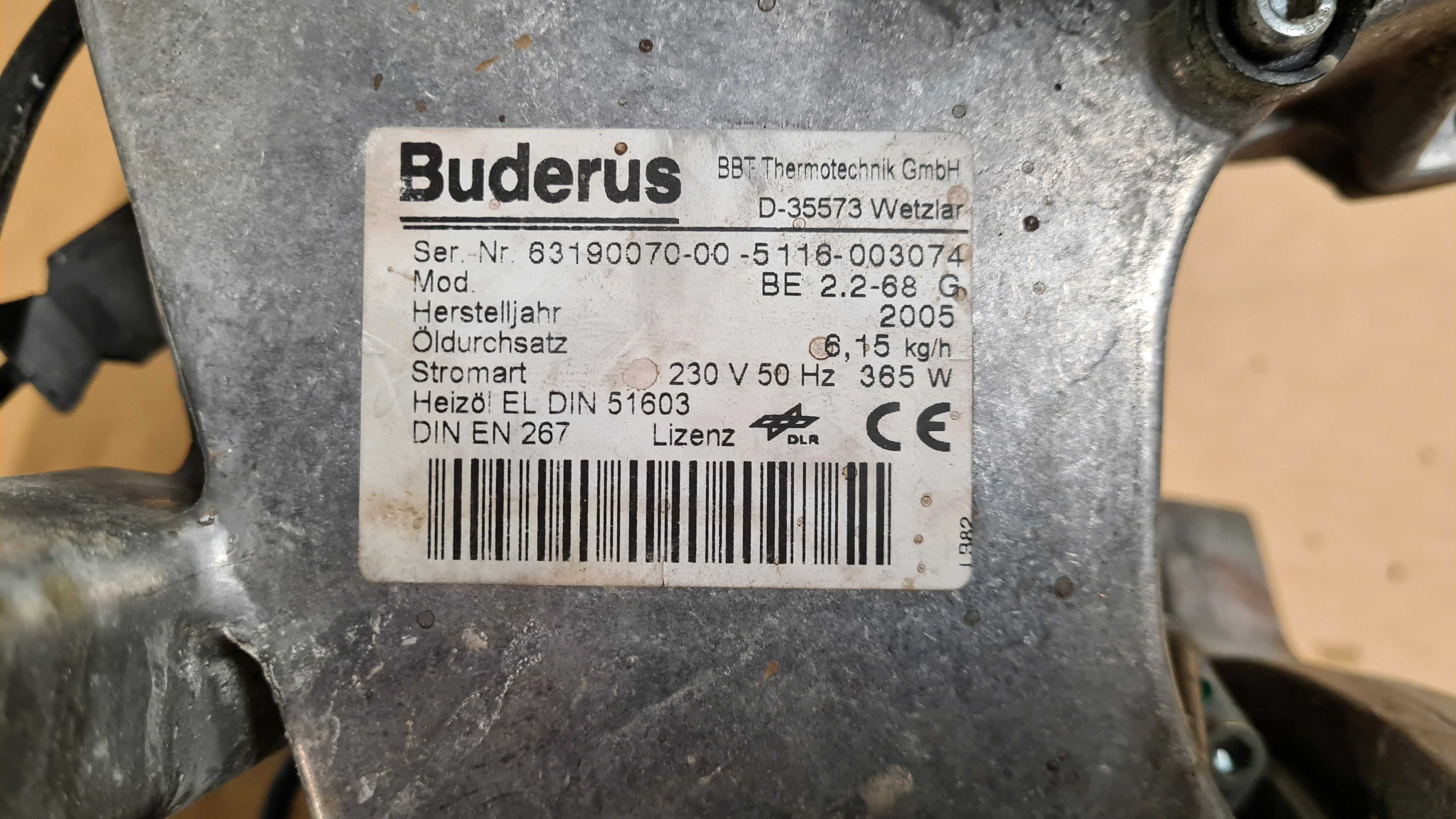 Palnik wraz z osprzętem Buderus BE 2.2 68G