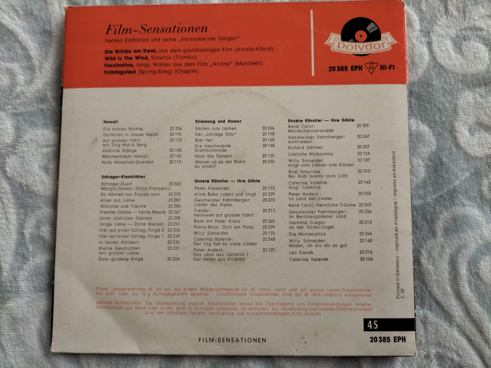 Disco vinil - Film - Sensationen