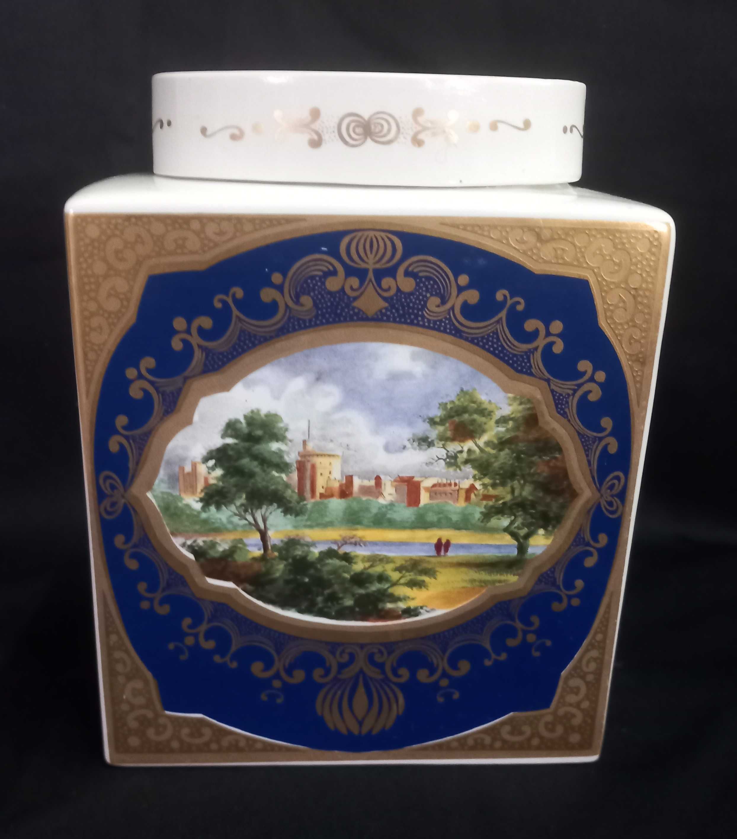 Caddy de chá vintage Royal Cauldon Bristol Ironstone, anos 60-70.