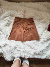 Spódniczka brązowa kieszenie spódnica mini