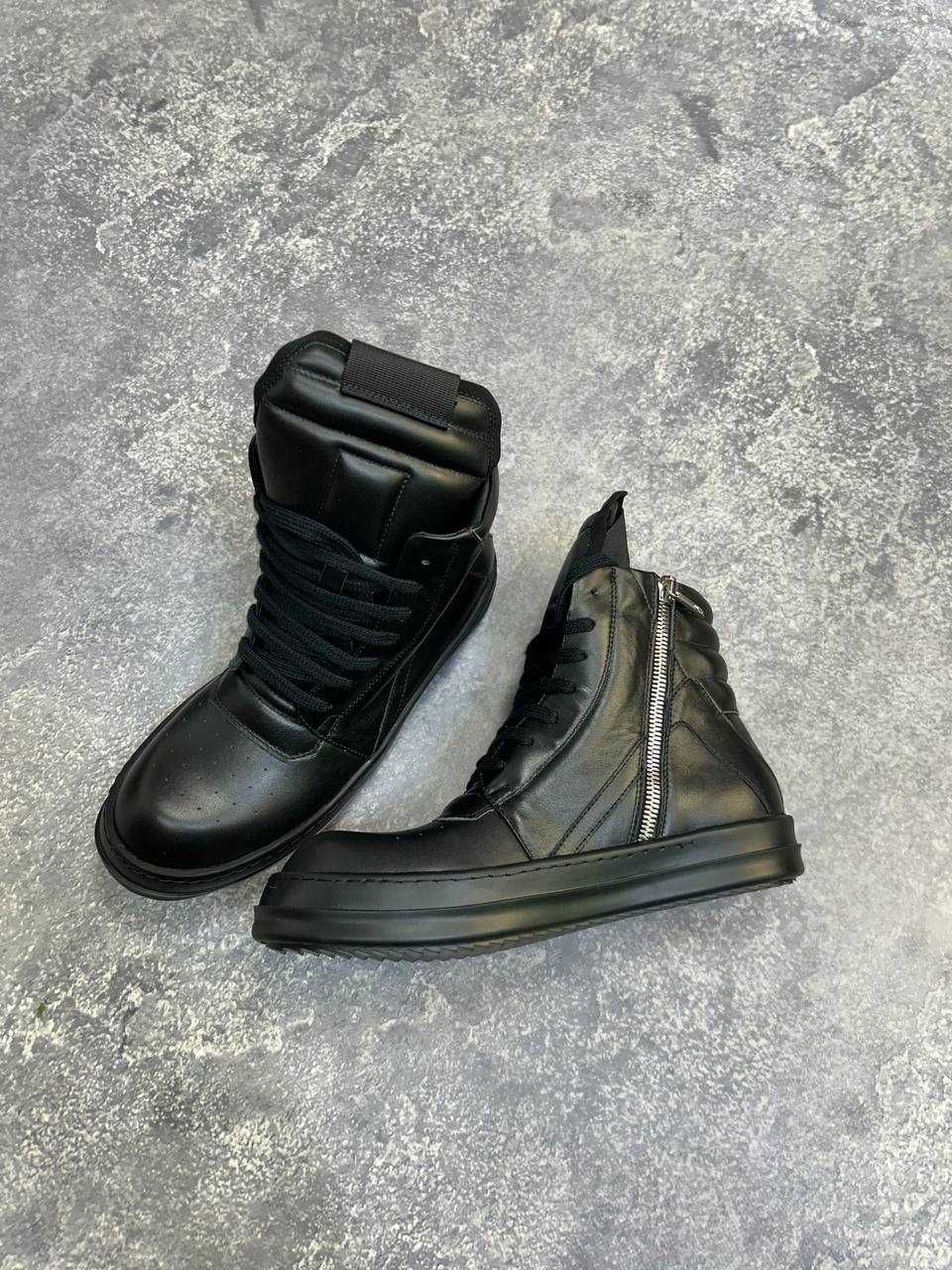 Rick Owens GEOBASKET кеды 43 44  кросівки кеди чорні jumbo lace laces