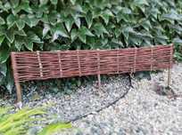 Płoty płotki wiklinowe, palisada, obrzeża handmade ogrodzenie