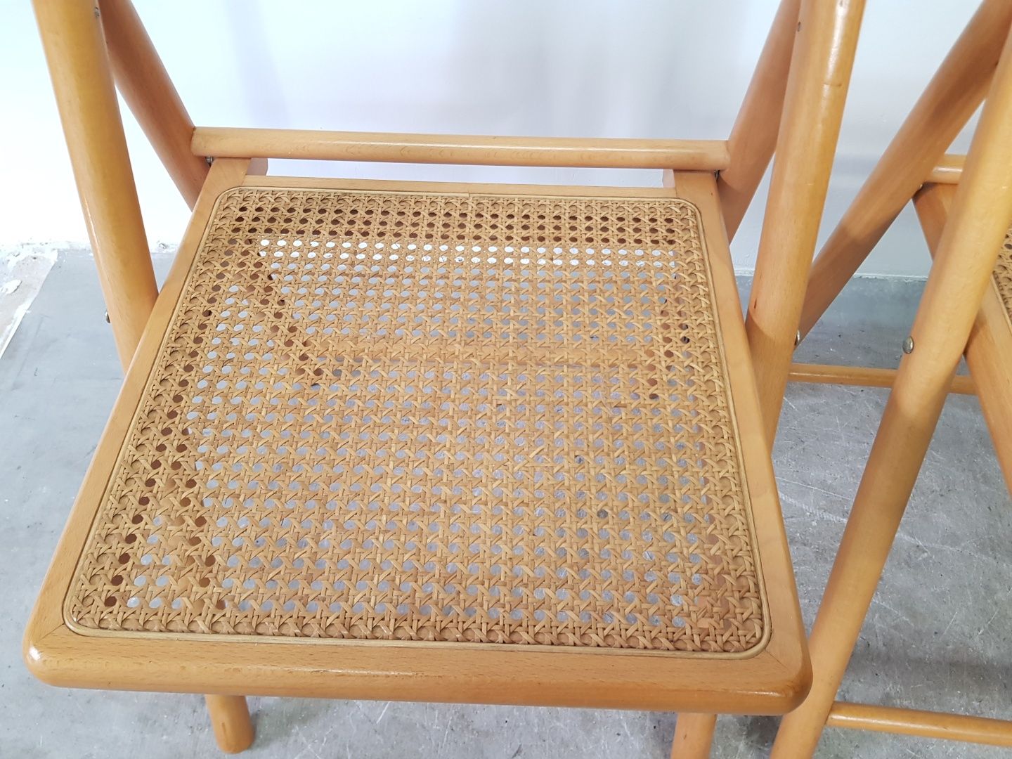 Krzesła Składane Rafia Rattan Marcel Breuer Vintage - 2 sztuki