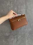 Nowa loro piana L19 złoty zamek brązowa camel hermes kelly mini extra