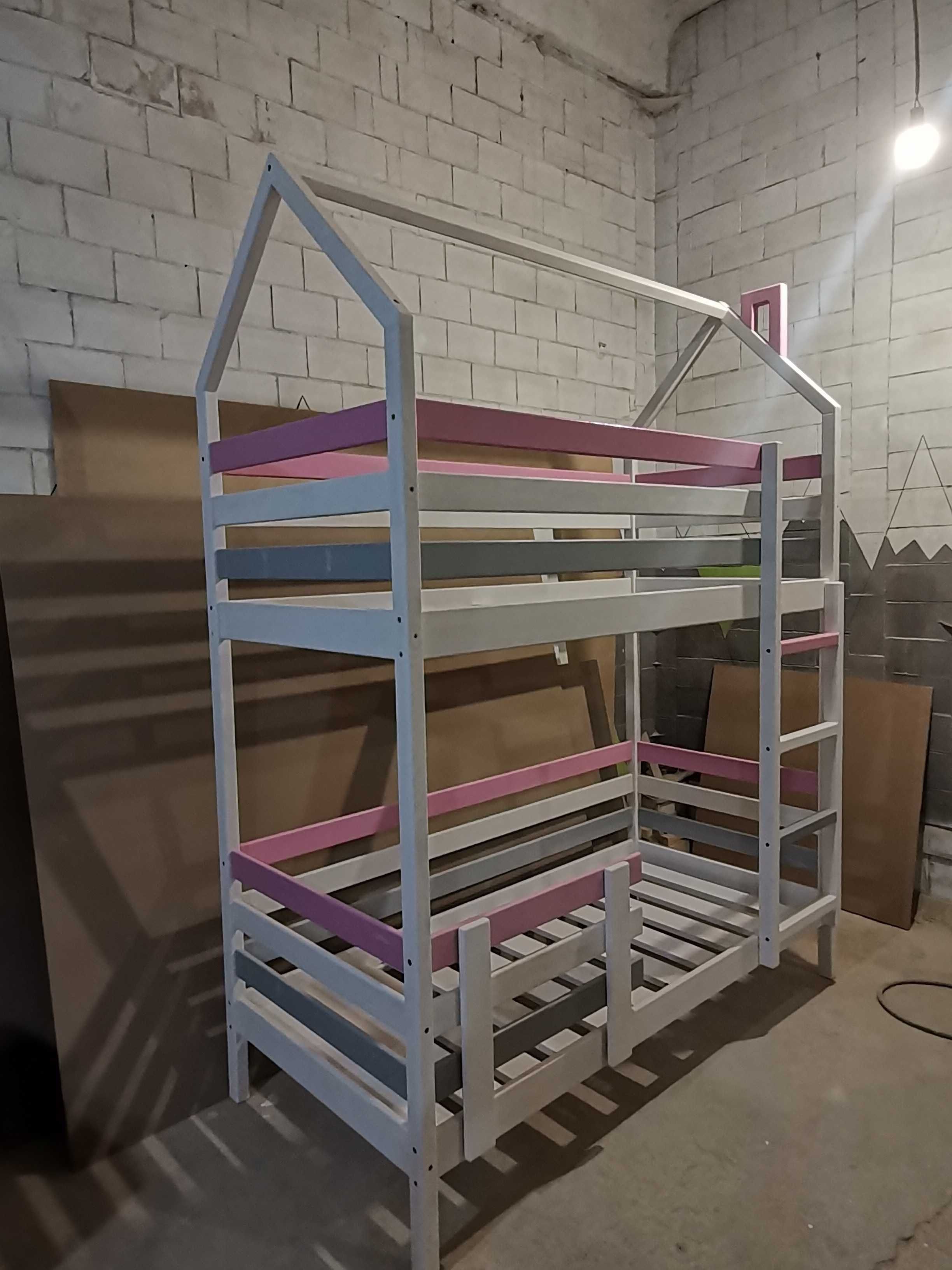 Двухэтажная кровать, двухярусная домик двоповерхове ліжко з дерева опт