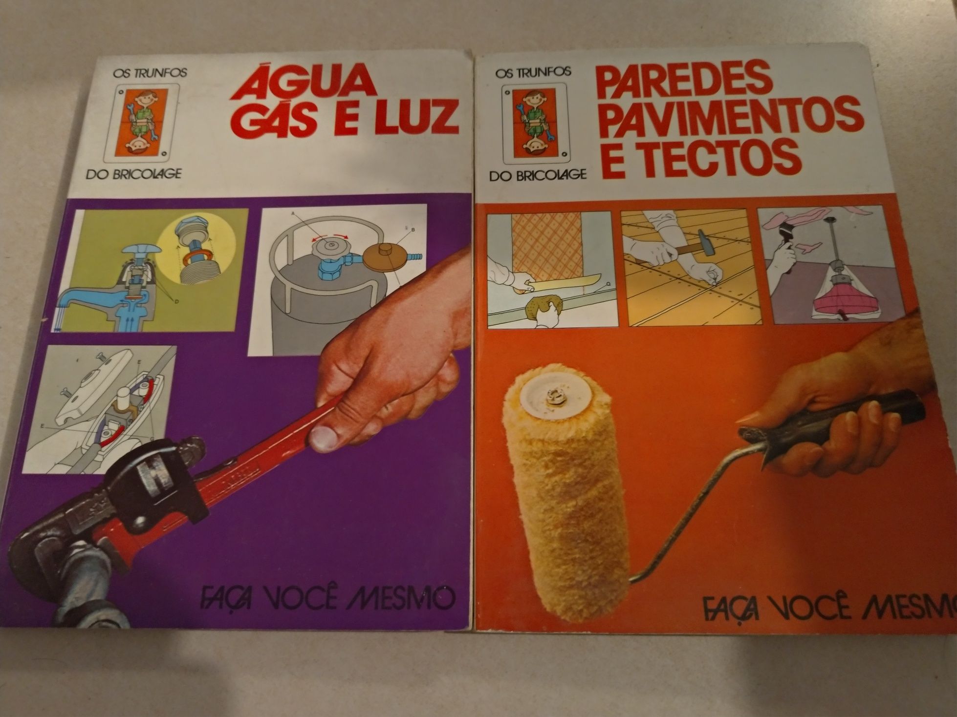 Livros Paredes pavimentos e tectos,e Água gás e luz da Faça você mesmo