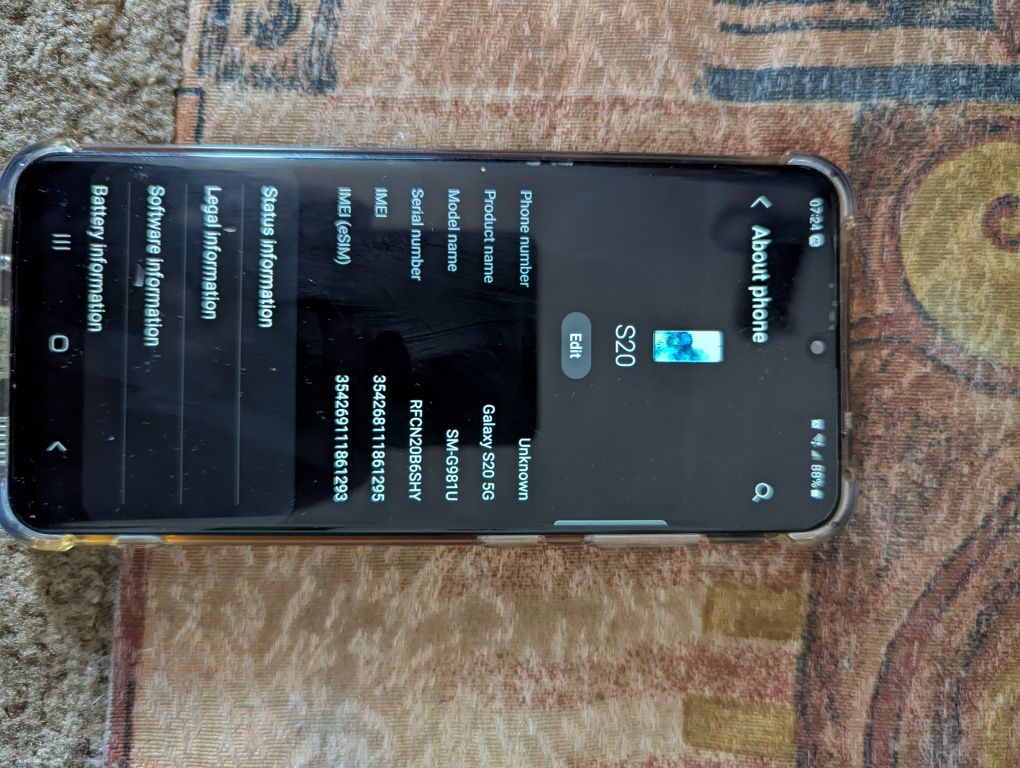 Телефон Samsung S20 5g 12/128