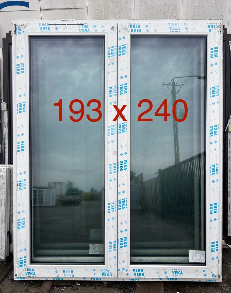 Okno tarasowe 2-skrzydłowe PCV, nowe, białe 146 x 205 i inne!!!