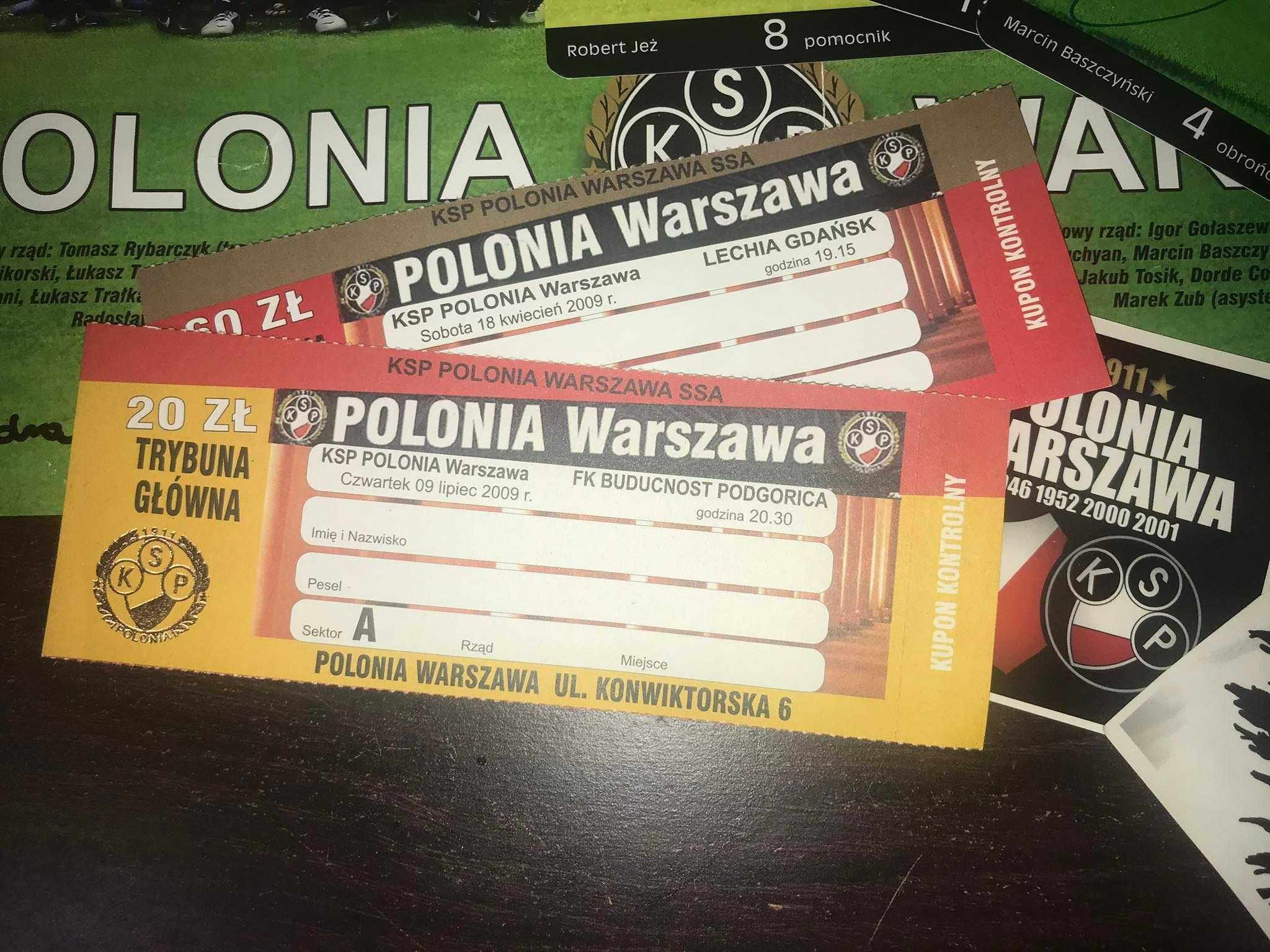 Pamiątki POLONIA WARSZAWA, autografy, Baszczyński, Jodłowiec, Wszołek