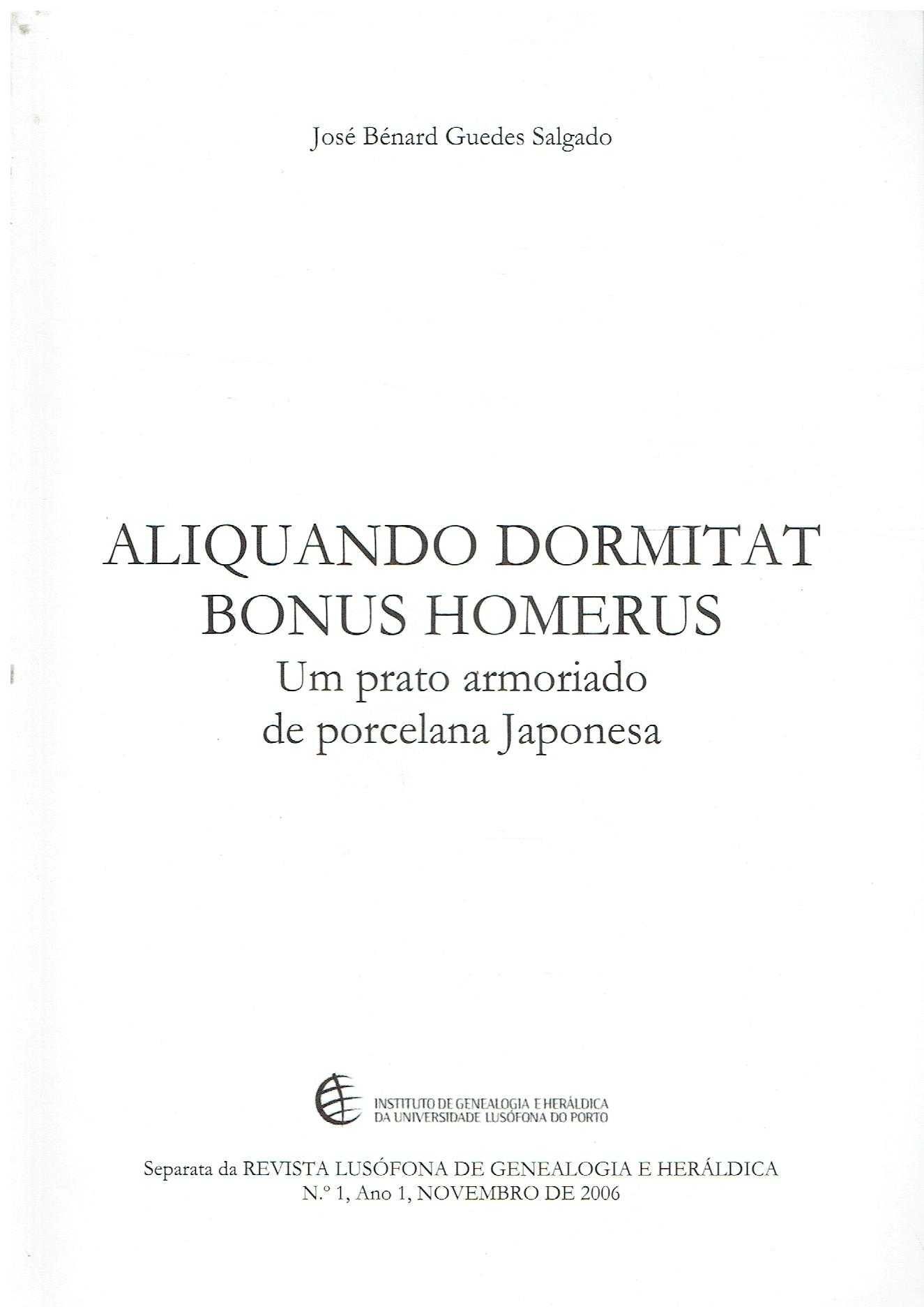 7396 Um prato armoriado de porcelana Japonesa de José Bénard  Salgado