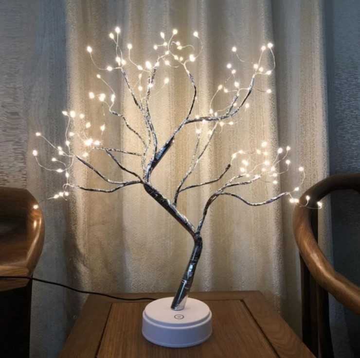 Led светильник Дерево Бонсай, теплый свет,  USB + 3AA