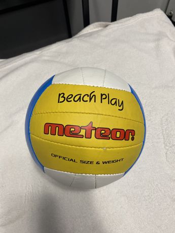 Piłka siatkowa meteor beach play niebiesko-żółta-biała